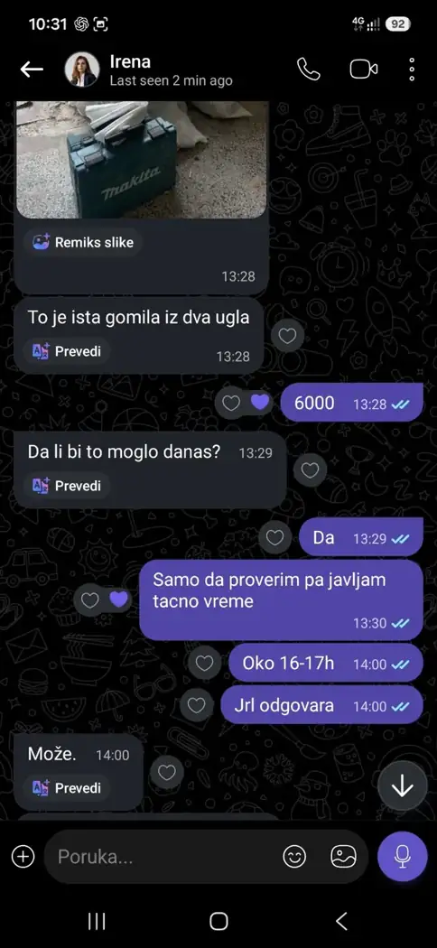 Odvoz šuta – drugi objavljeni posao, 6.000 din